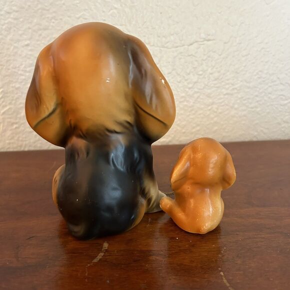 Vtg MCM Big Eyed Cocker Spaniel Dog w Leashed Puppies JAPAN Brinn's Foil Sticker - Picture 5 of 10